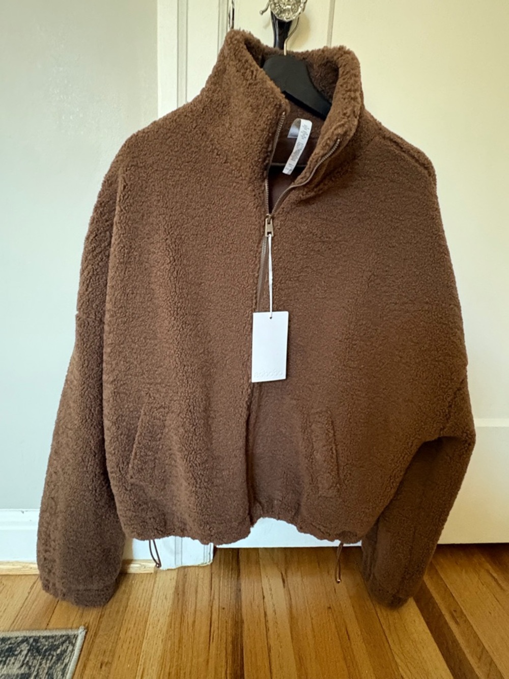 Cozy Teddy Zip-Up Jacket in Brown